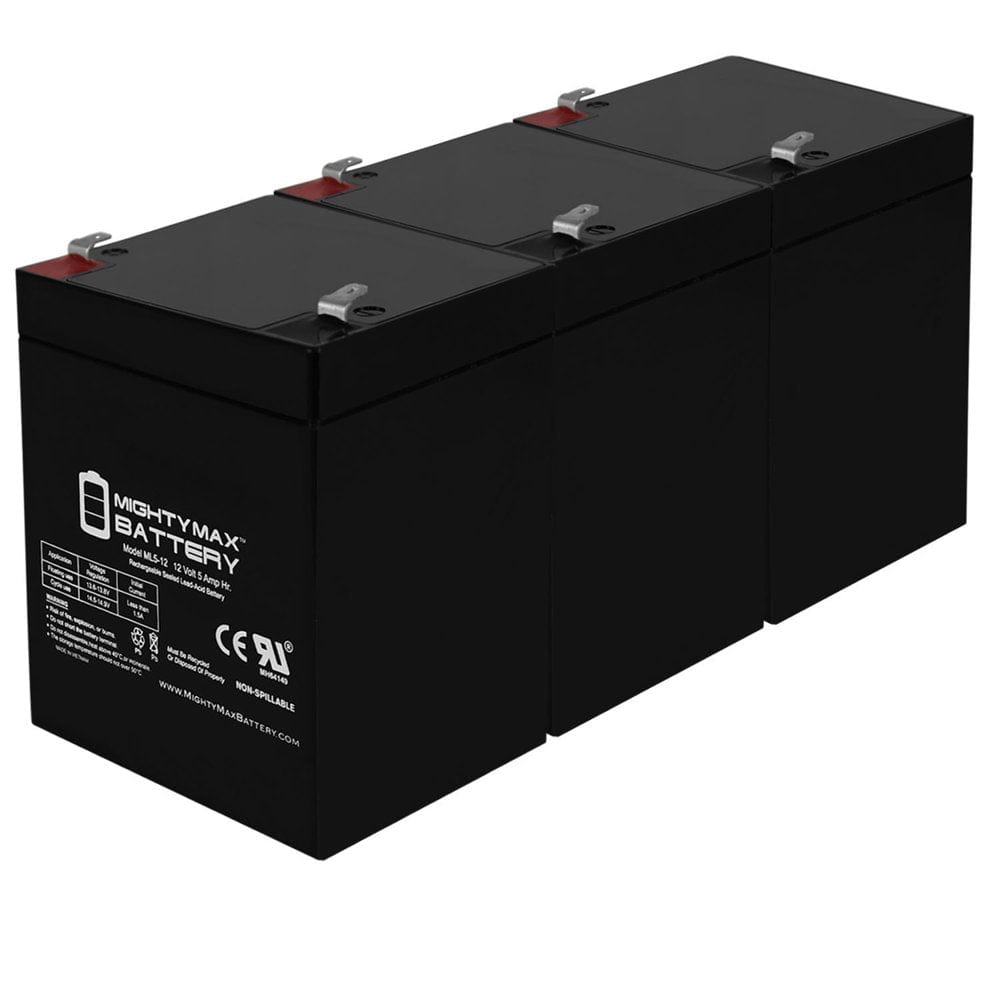 12V 5AH Battery for Razor Powerrider 360 Electric Tricycle - 3 Pack