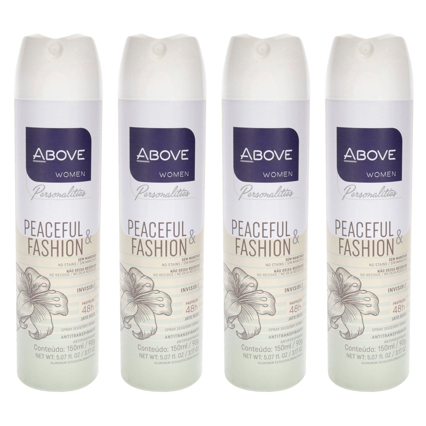 48 Hours Personalities Antiperspirant Deodorant - Peaceful and Fashion - Pack of 4