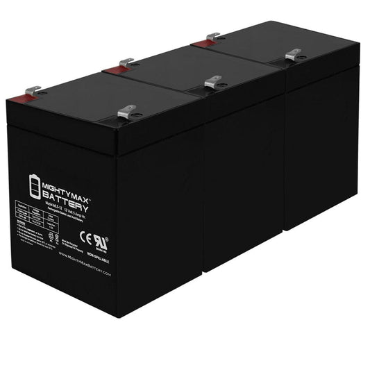 12V 5AH Battery for Razor Powerrider 360 Electric Tricycle - 3 Pack