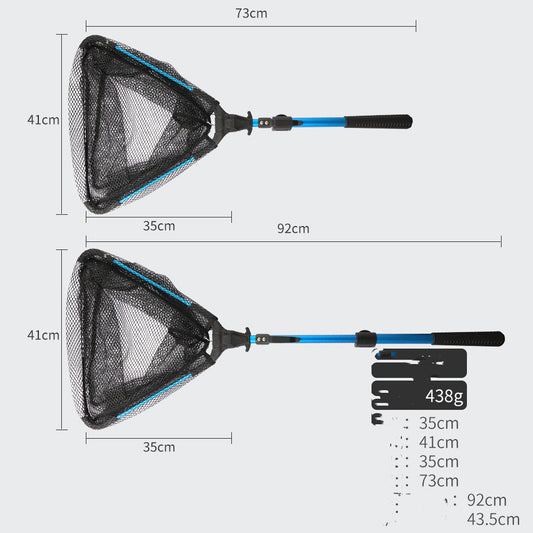Aluminum Alloy Retractable Triangle Folding Hand Net Lure Fishing Net GND Products