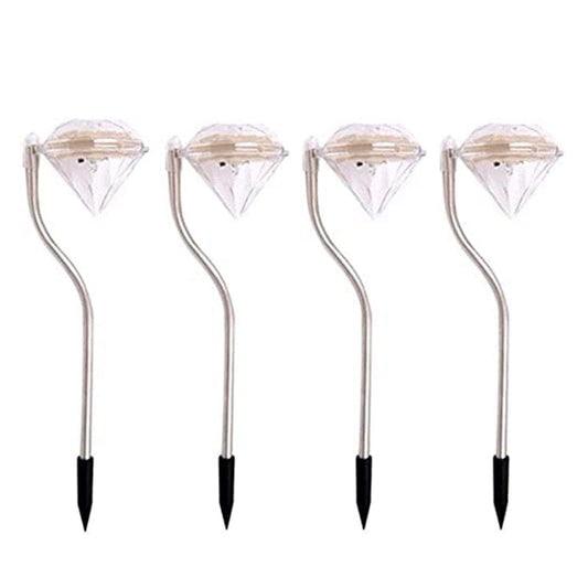 4PCS Solar Lights Garden LED Changing for Garden, Patio, Yard, White