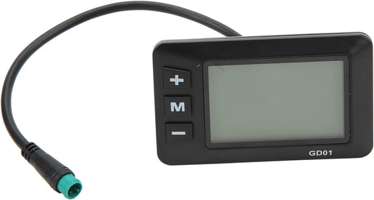 36V 48V LCD GD01 Display, Electric Bicycle Display Meter 5 Pin with Waterproof Plug Suitable for 0.9in/22.2mm E-Bike Handlebar