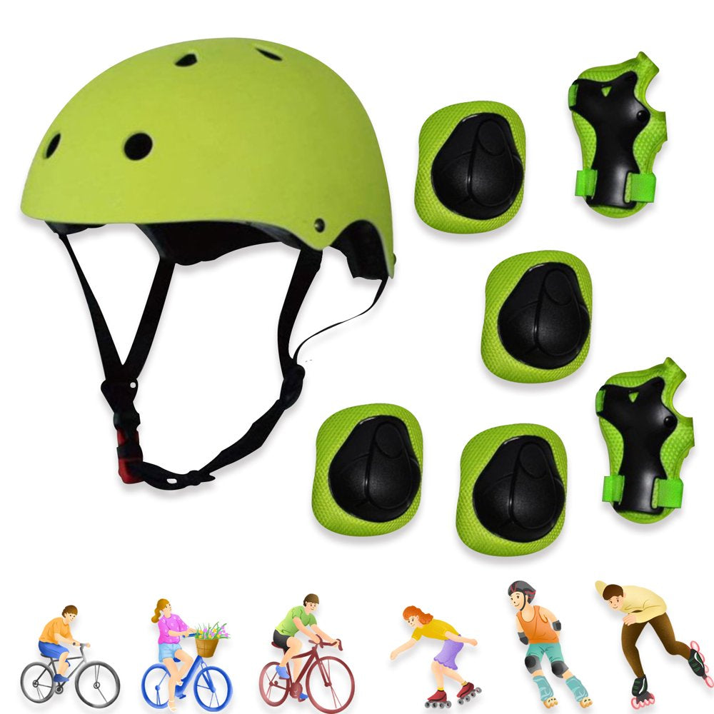 Adjustable Skateboard Helmet with Protective Gear Knee Pads Elbow Pads Wrist Pads for Boys Girls Age 3-10, Kid'S Pink Helmet Set for Bike, Skateboard, Roller Outdoor Sports
