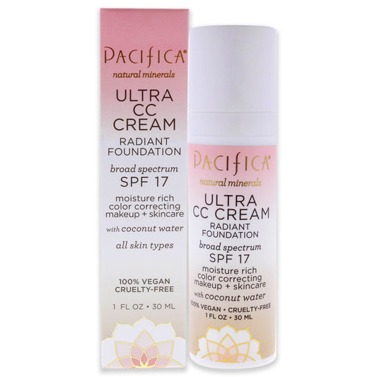 Ultra CC Cream Radiant Foundation SPF 17 - Warm-Light by Pacifica for Women - 1 oz Foundation