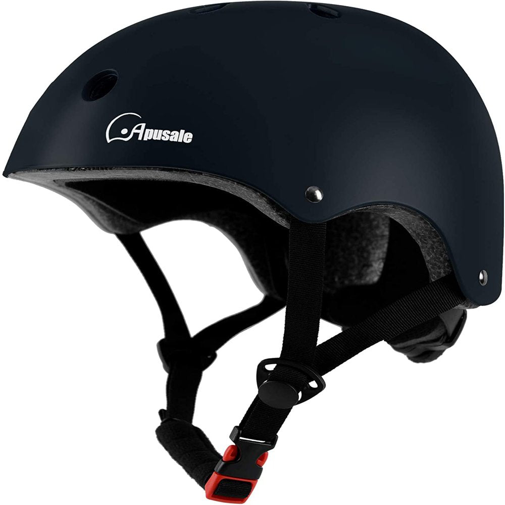 Apusale Kids Bike Helmet, for Scooter Skateboard Cycling Roller Skating, Adjustable 2 Sizes (Black S)