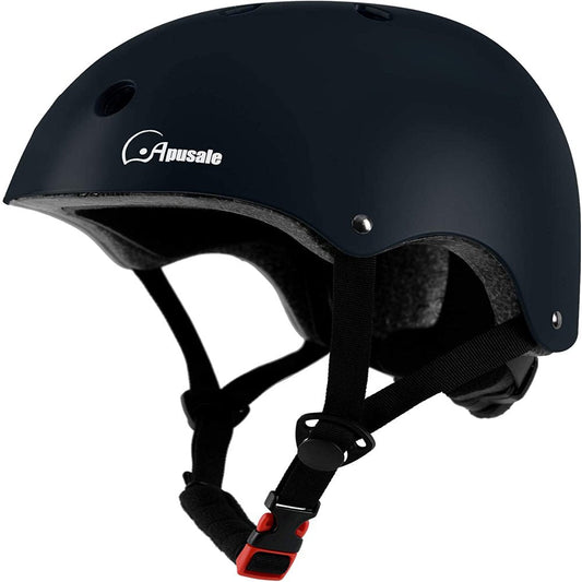 Apusale Kids Bike Helmet, for Scooter Skateboard Cycling Roller Skating, Adjustable 2 Sizes (Black S)