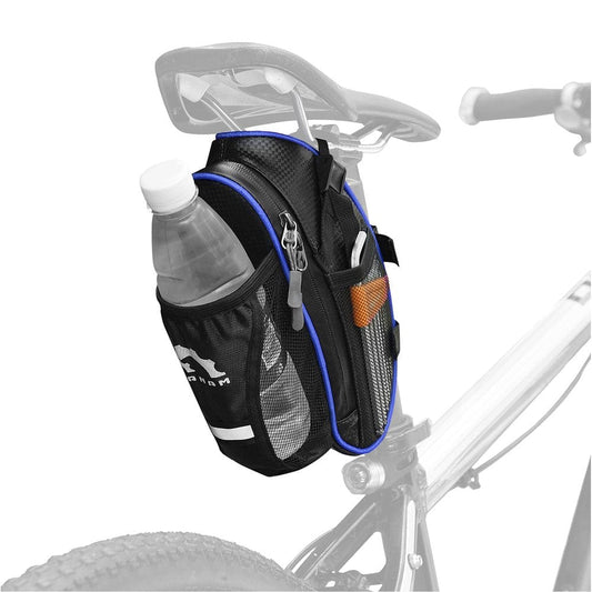YSANAM Water Resistant Bike Saddle Bag with Reflective Design Cycling under Seat Pack with Water Bottle Pouch for Mountain Bike Road Bicycles Storage Bag