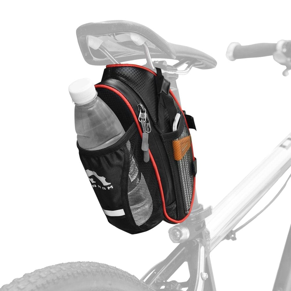 YSANAM Water Resistant Bike Saddle Bag with Reflective Design Cycling under Seat Pack with Water Bottle Pouch for Mountain Bike Road Bicycles Storage Bag